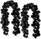 2PCS Black Maple Leaf Garland – 11.8FT Artificial Halloween Hanging Vines, Fall Leaves Decor for Thanksgiving, Wedding, Party, Fireplace, Door & Wall Decoration